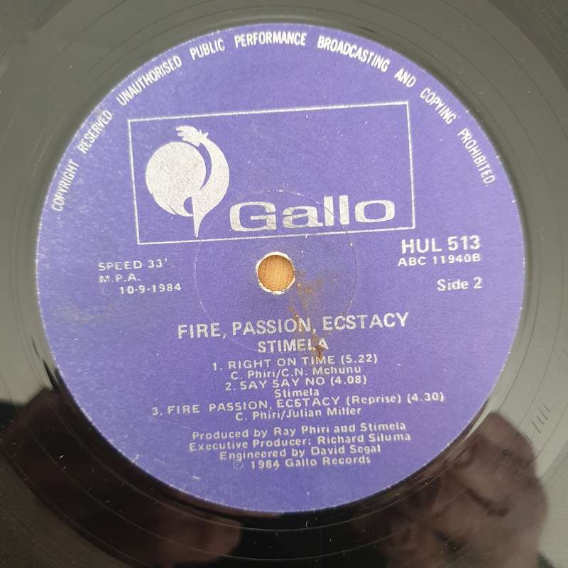 Stimela  Fire, Passion, Ecstasy  Vinyl LP Record - Good Quality (G)