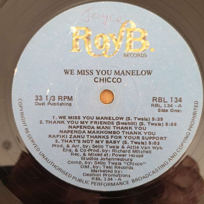 Chicco  We Miss You Manelow - Vinyl LP Record  - Good Quality (G) (goood)