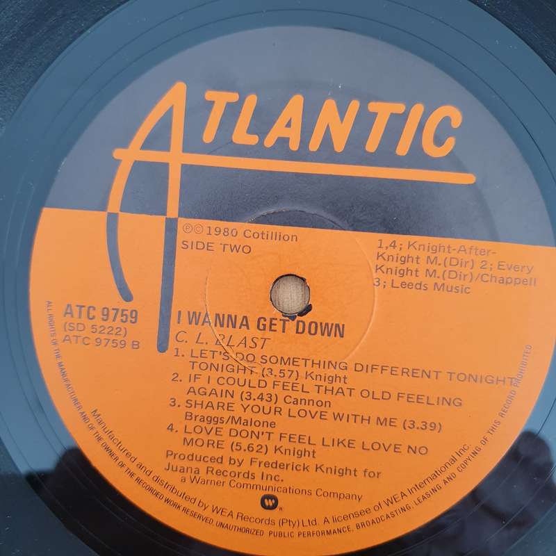 C.L. Blast  I Wanna Get Down - Vinyl LP Record - Very-Good Quality (VG)  (verry)