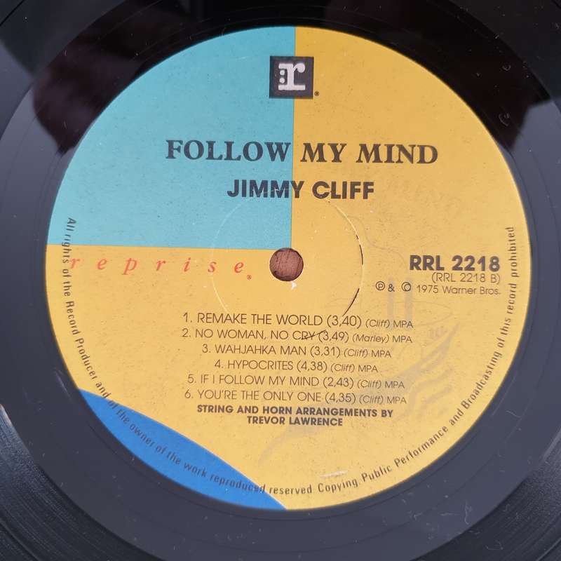 Jimmy Cliff  Follow My Mind - Vinyl LP Record - Very-Good+ Quality (VG+) (verygoodplus)