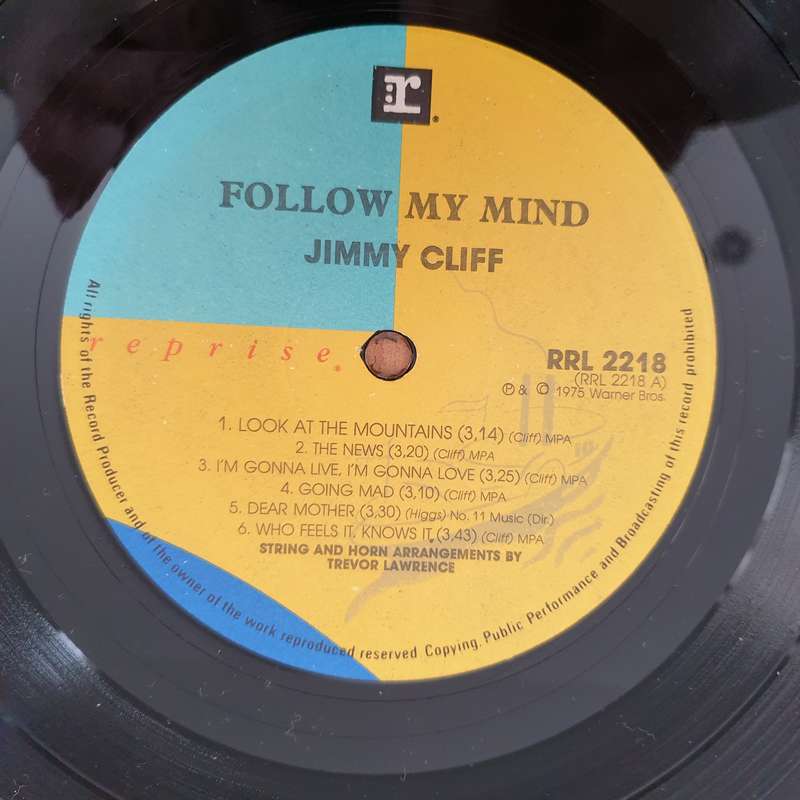 Jimmy Cliff  Follow My Mind - Vinyl LP Record - Very-Good+ Quality (VG+) (verygoodplus)