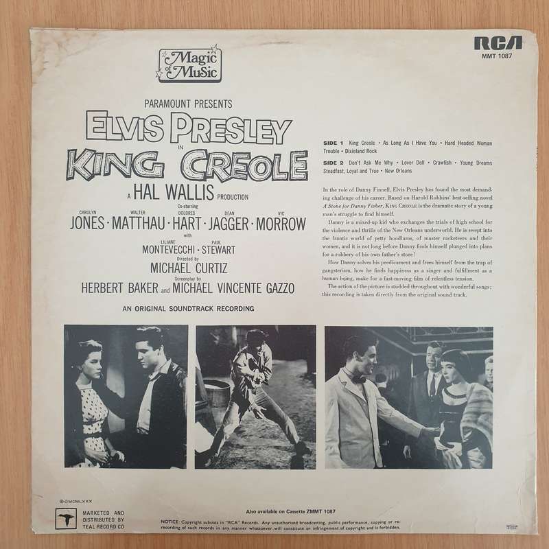 Elvis Presley  King Creole (Original Soundtrack Recording) - Vinyl LP Record - Very-Good+ Qual...