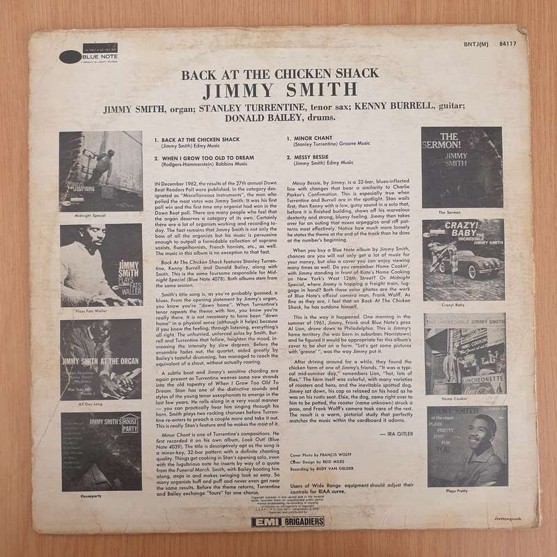 The Incredible Jimmy Smith  Back At The Chicken Shack - Vinyl LP Record(G+)