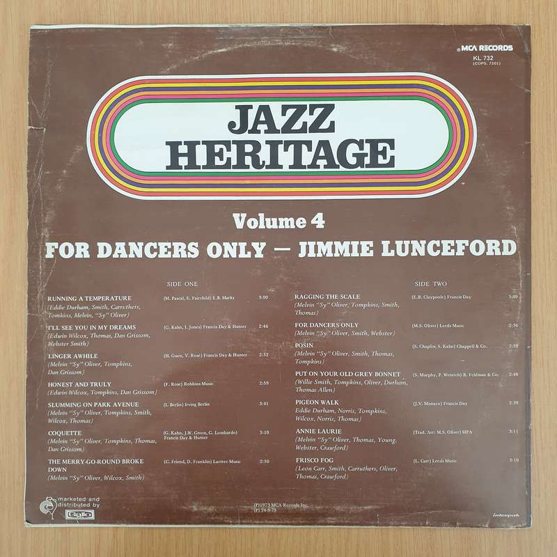 Jimmie Lunceford  For Dancers Only - Jazz Heritage Vol 4 - Vinyl LP Record - Very-Good+ Qualit...