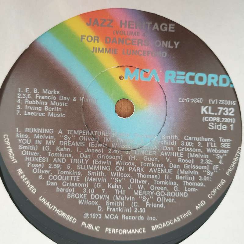 Jimmie Lunceford  For Dancers Only - Jazz Heritage Vol 4 - Vinyl LP Record - Very-Good+ Qualit...