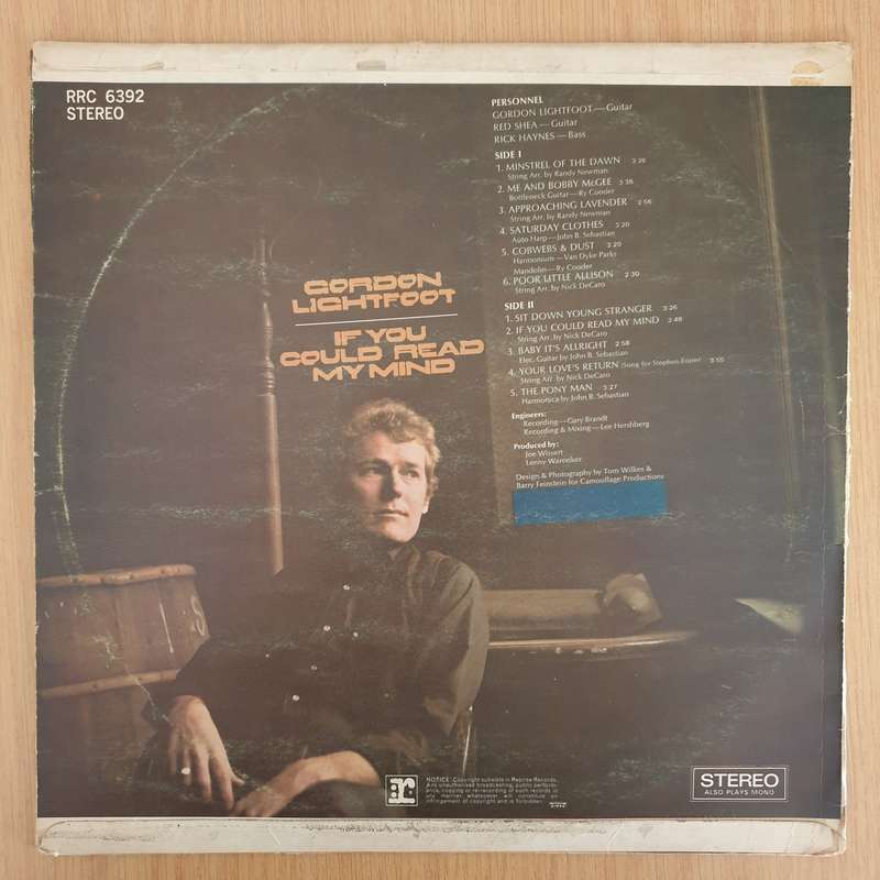 Gordon Lightfoot - If You Could Read My Mind - Vinyl LP Record - Very-Good+ Quality (VG+)