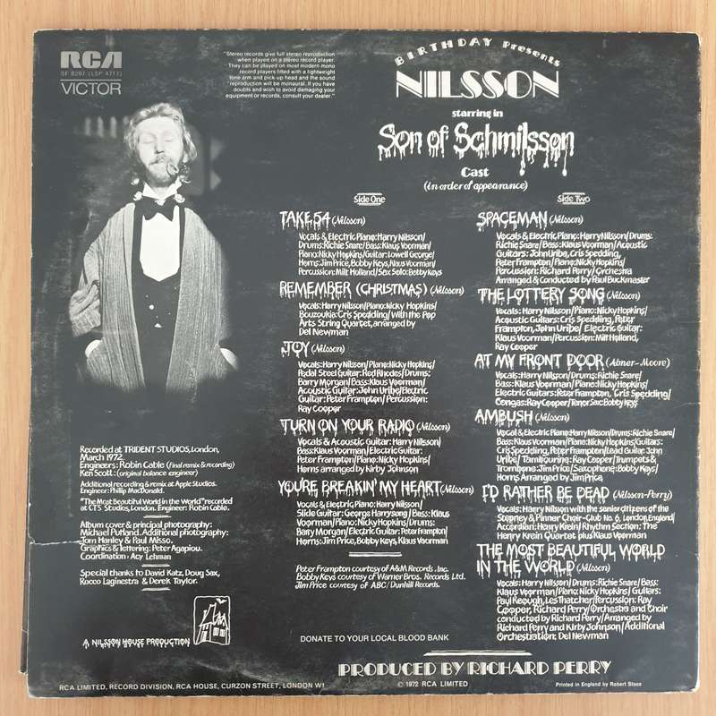 Nilsson  Son Of Schmilsson   - Vinyl LP Record - Very-Good Quality (VG)  (verry)