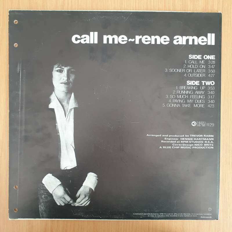 Rene Arnell  Call Me - Vinyl LP Record - Very-Good+ Quality (VG+) (verygoodplus)