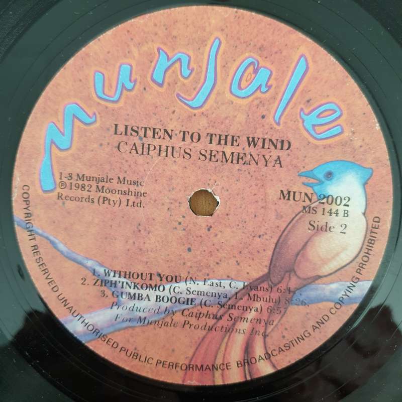 Caiphus Semenya  Listen To The Wind - Vinyl LP Record - Good+ Quality (G+) (gplus)