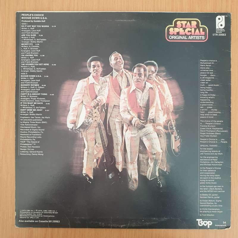 People's Choice  Boogie Down U.S.A. - Vinyl LP Record - Very-Good+ Quality (VG+) (verygoodplus)