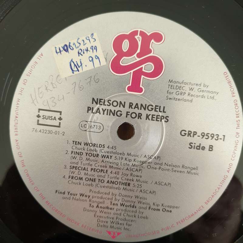 Nelson Rangell  Playing For Keeps (Germany Pressing)  - Vinyl LP Record - Very-Good+ Quality (...