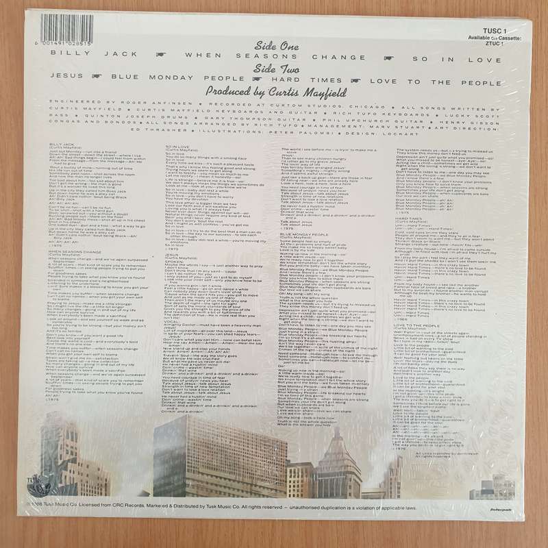 Curtis Mayfield  There's No Place Like America Today (TUSC1) - Vinyl LP Record - Very-Good+ Qu...