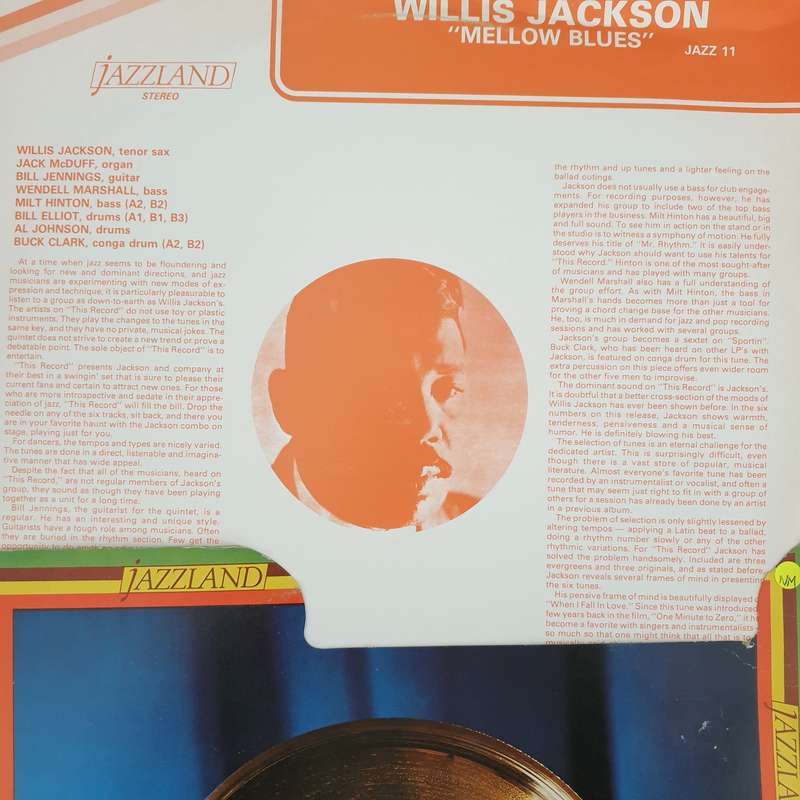 Willis  Jackson  Mellow Blues - Vinyl LP Record - Very-Good+ Quality (VG+) (verygoodplus)