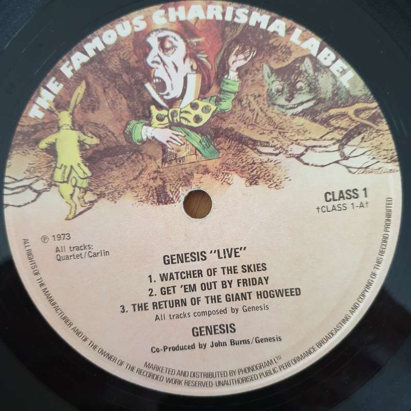 Genesis - Live  Vinyl LP Record - Very-Good- Quality (VG-) (minus)