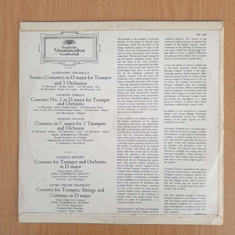Five Famous Concertos For Trumpet - Adolf Scherbaum  Vinyl LP Record - Very-Good+ Quality (VG+...