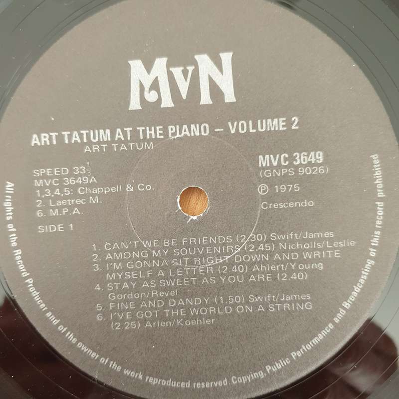 Art Tatum  Art Tatum At The Crescendo Vol. II  Vinyl LP Record - Very-Good+ Quality (VG+) (...