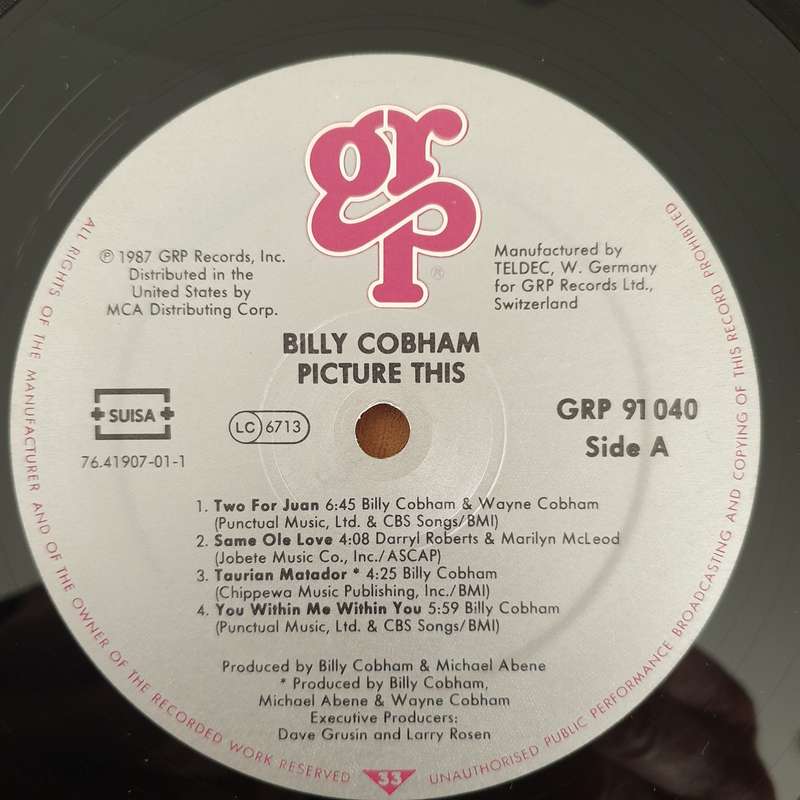 Billy Cobham  Picture This  Vinyl LP Record - Very-Good+ Quality (VG+) (verygoodplus)
