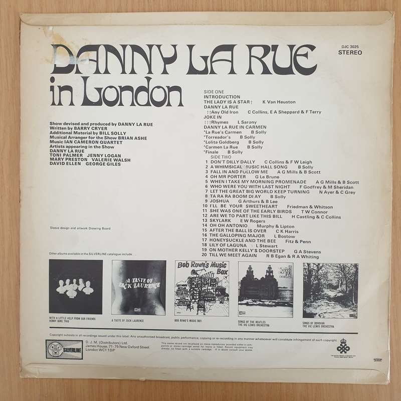 Danny La Rue  Danny La Rue In London  Vinyl LP Record - Very-Good+ Quality (VG+) (verygoodp...