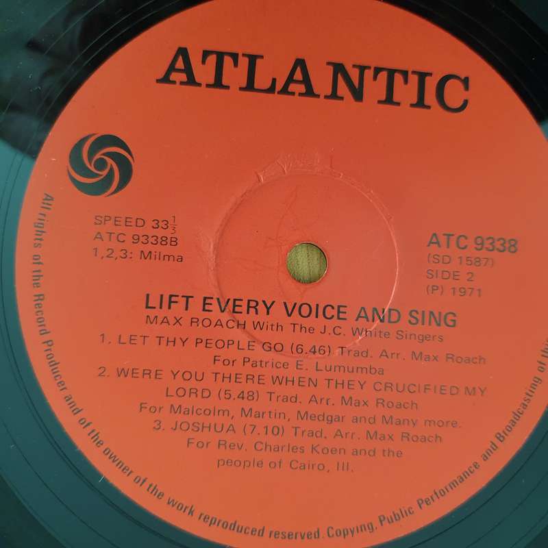Max Roach With The J.C. White Singers  Lift Every Voice And Sing  Vinyl LP Record - Very-Go...