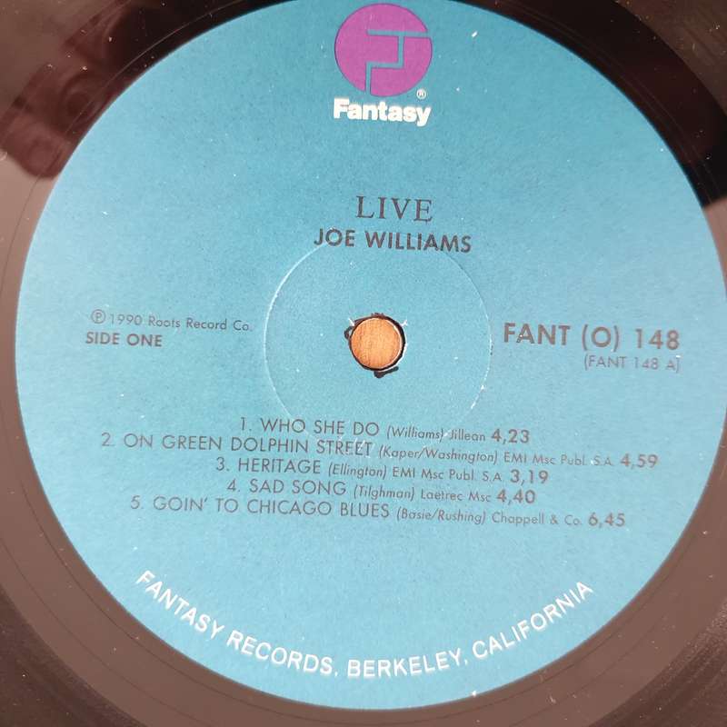Joe Williams  Joe Williams Live  Vinyl LP Record - Very-Good+ Quality (VG+) (verygoodplus)