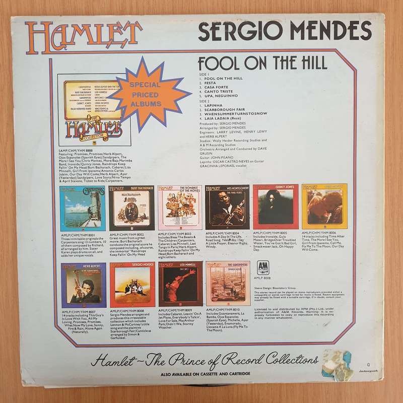 Sergio Mendes & Brasil '66  Fool On The Hill  Vinyl LP Record - Very-Good+ Quality (VG+) (v...