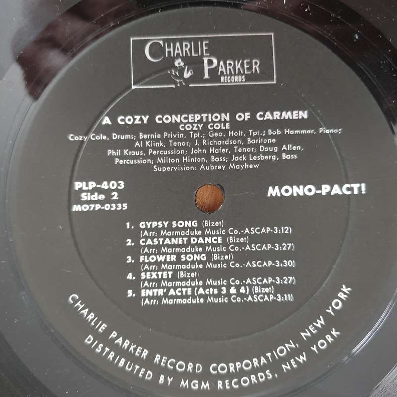 Cozy Cole  A Cozy Conception Of Carmen  Vinyl LP Record - Very-Good+ Quality (VG+) (verygoo...