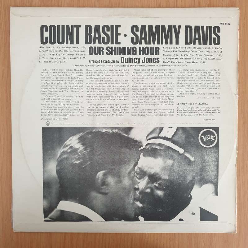 Sammy Davis / Count Basie  Our Shining Hour - Vinyl LP Record - Very-Good+ Quality (VG+) (very...