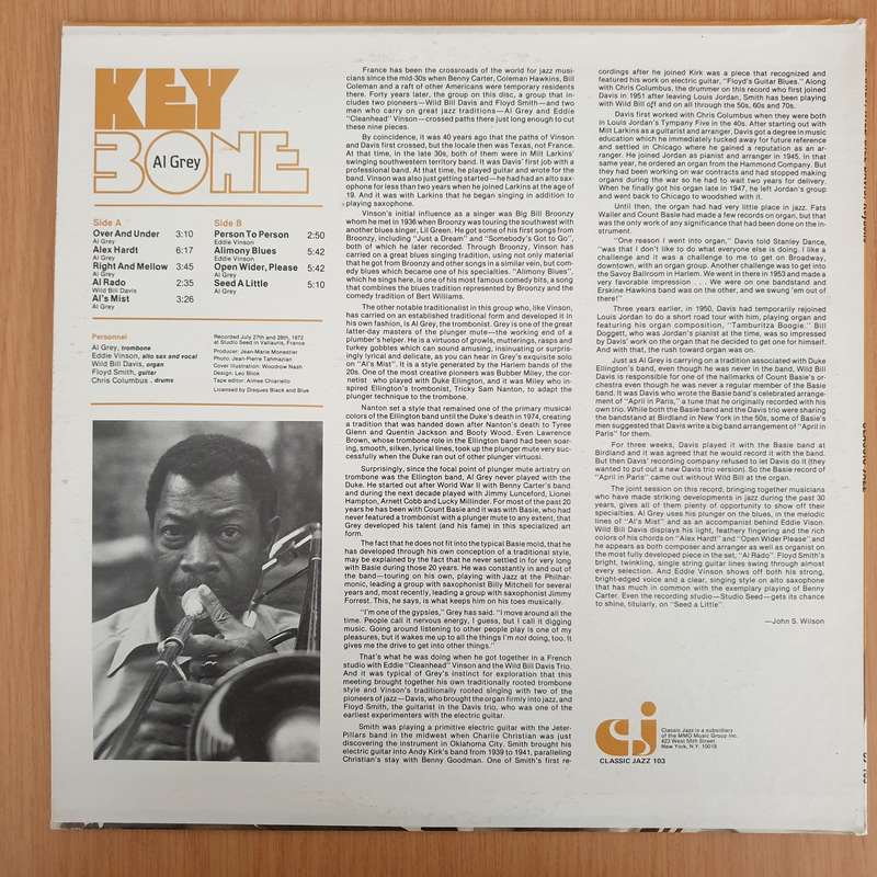 Al Grey / Wild Bill Davis  Keybone - Vinyl LP Record - Very-Good+ Quality (VG+) (verygoodplus)