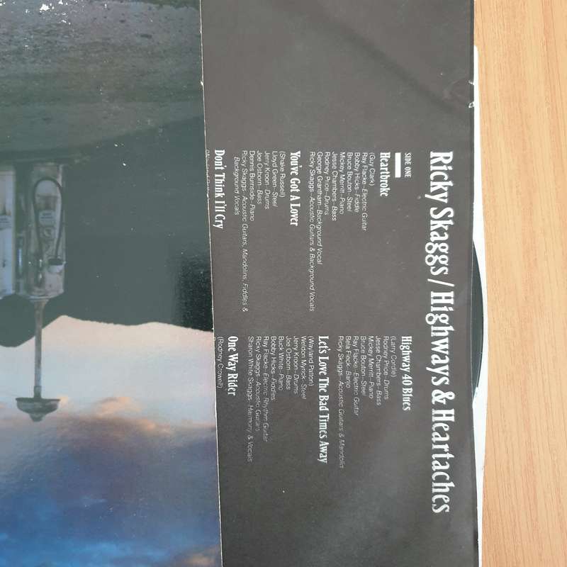 Ricky Skaggs  Highways & Heartaches  Vinyl LP Record - Very-Good+ Quality (VG+) (verygoodplus)