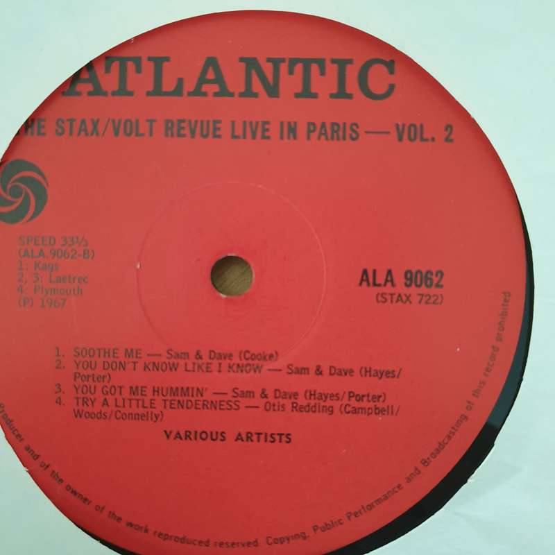 The Stax / Volt Revue Volume 2 Live In Paris  Vinyl LP Record - Very-Good Quality (VG)  (verry)