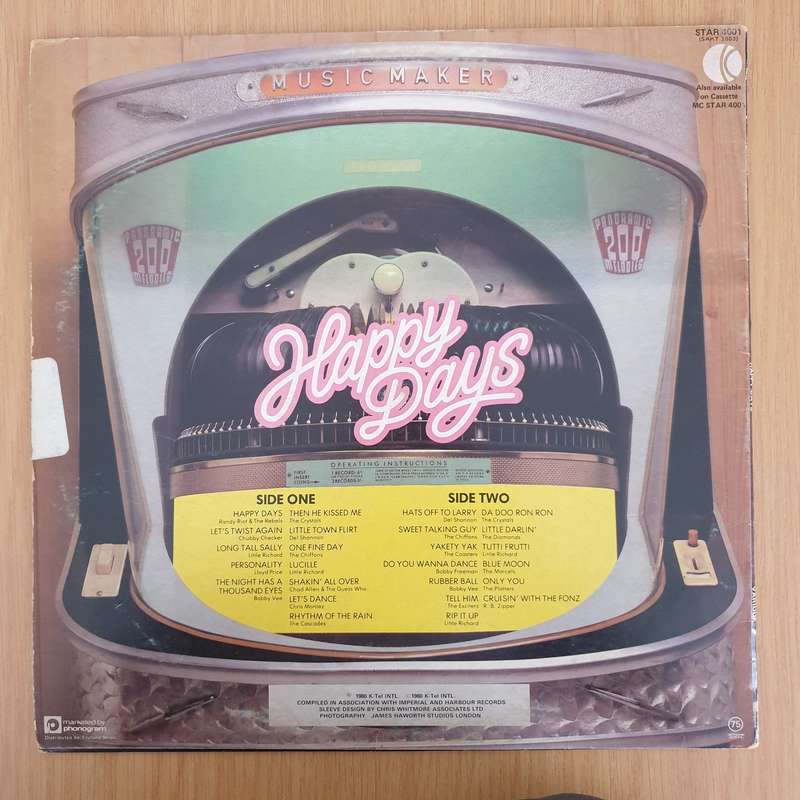 Happy Days - Various Artists  Vinyl LP Record - Very-Good+ Quality (VG+) (verygoodplus)
