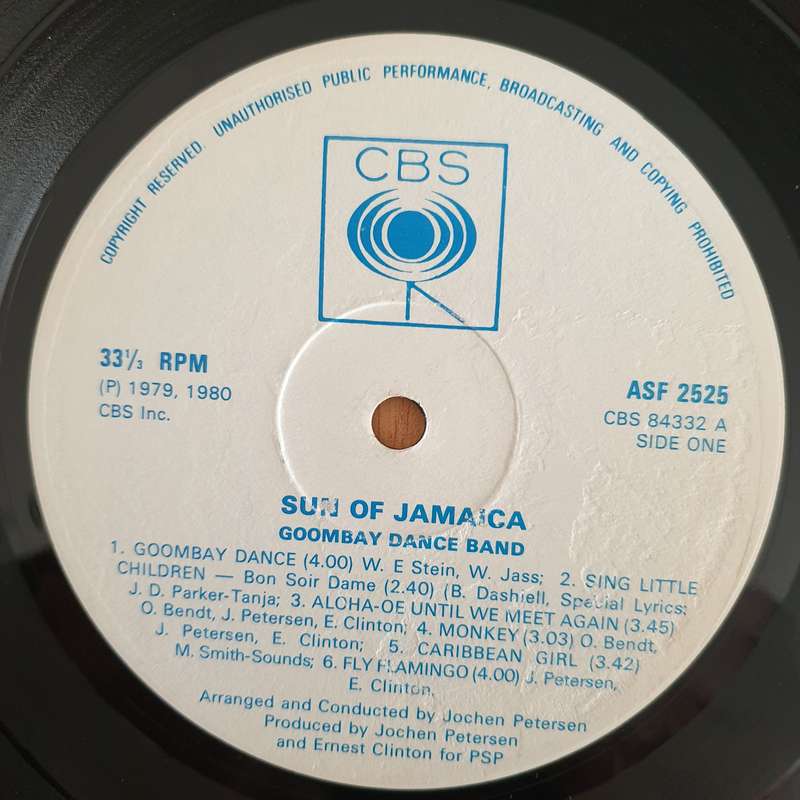 Goombay Dance Band - Sun of Jamaica (Rhodesia)  Vinyl LP Record - Very-Good+ Quality (VG+) (ve...