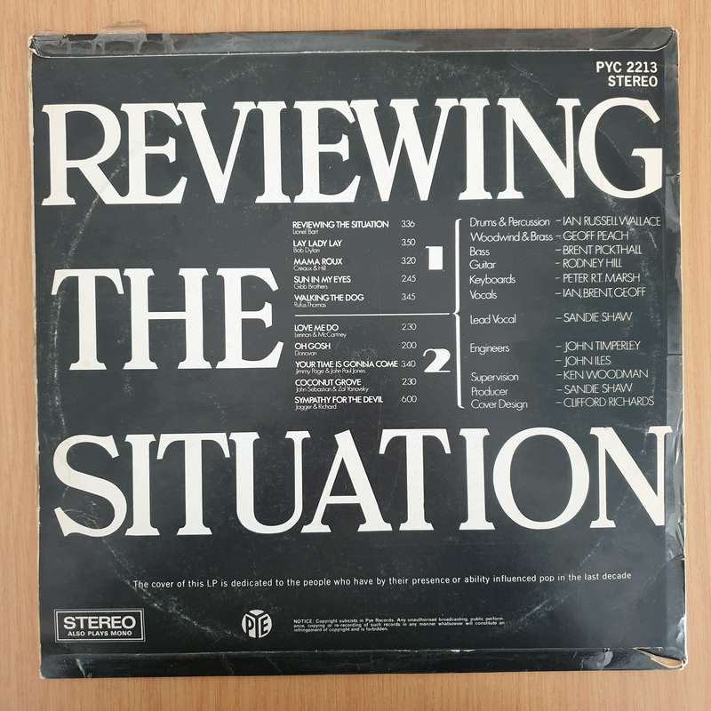 Sandie Shaw  Reviewing The Situation - Vinyl LP Record - Very-Good+ Quality (VG+) (verygoodplu...