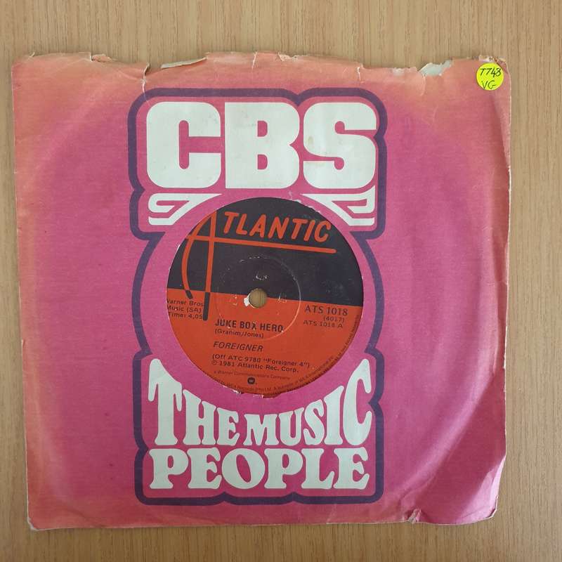Foreigner  Juke Box Hero - Vinyl - 7" Record - Very-Good Quality (VG) (verry7) (DLB)
