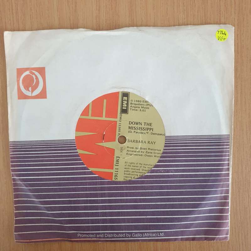 Barbara Ray  Down The Mississippi - 7" Record - Very-Good+ Quality (VG+) (verygoodplus7) (DLB)