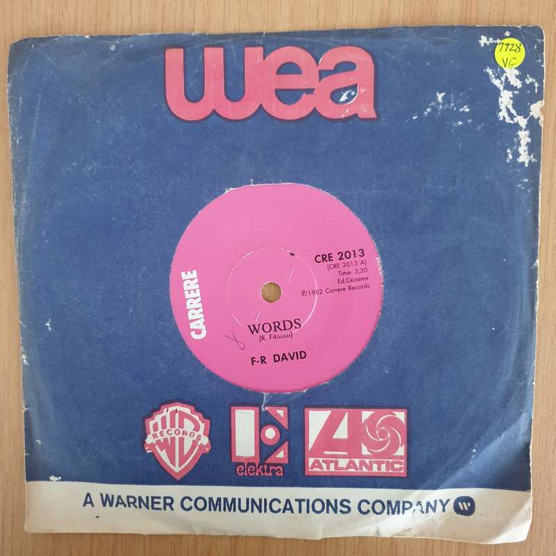 F-R David  Words - 7" Record - Very-Good Quality (VG) (verygood) (DLB)