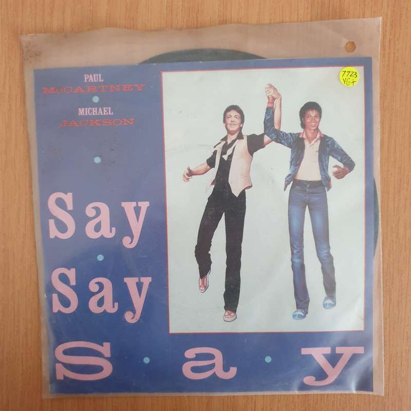 Paul McCartney & Michael Jackson  Say Say Say - 7" Vinyl Record - Very-Good+ Quality (VG+) (ve...
