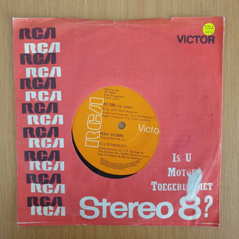 Elvis Presley  Way Down - 7" Record - Very-Good+ Quality (VG+) (verygoodplus) (DLB)