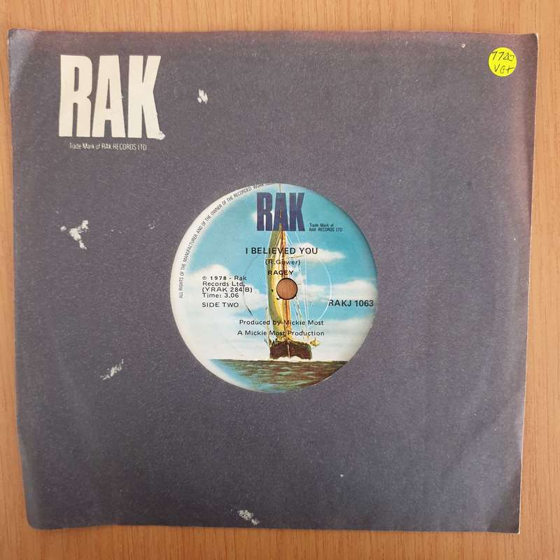 Racey  Lay Your Love On Me - 7" Record - Very-Good+ Quality (VG+) (verygoodplus) (DLB)