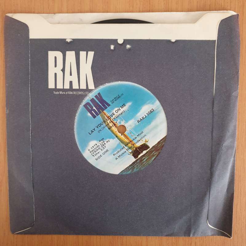 Racey  Lay Your Love On Me - 7" Record - Very-Good+ Quality (VG+) (verygoodplus) (DLB)