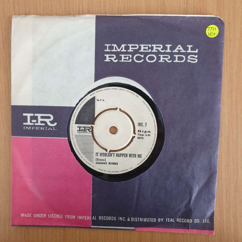 Johnny Rivers  Memphis / It Wouldn't Happen With Me - 7" Record - Very-Good+ Quality (VG+) (ve...