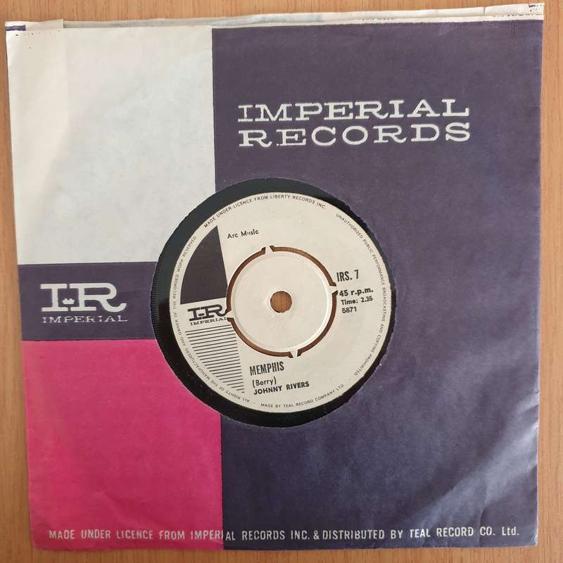 Johnny Rivers  Memphis / It Wouldn't Happen With Me - 7" Record - Very-Good+ Quality (VG+) (ve...