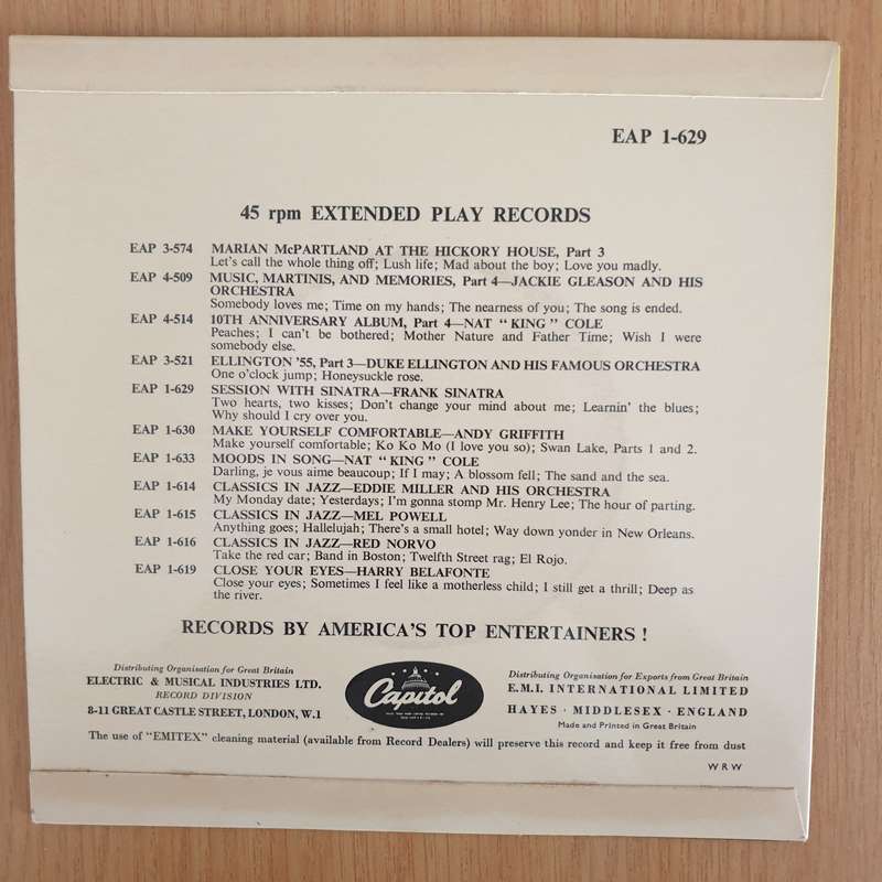 Frank Sinatra  Session With Sinatra - 7" Record - Very-Good+ Quality (VG+) (verygoodplus) (DLB)