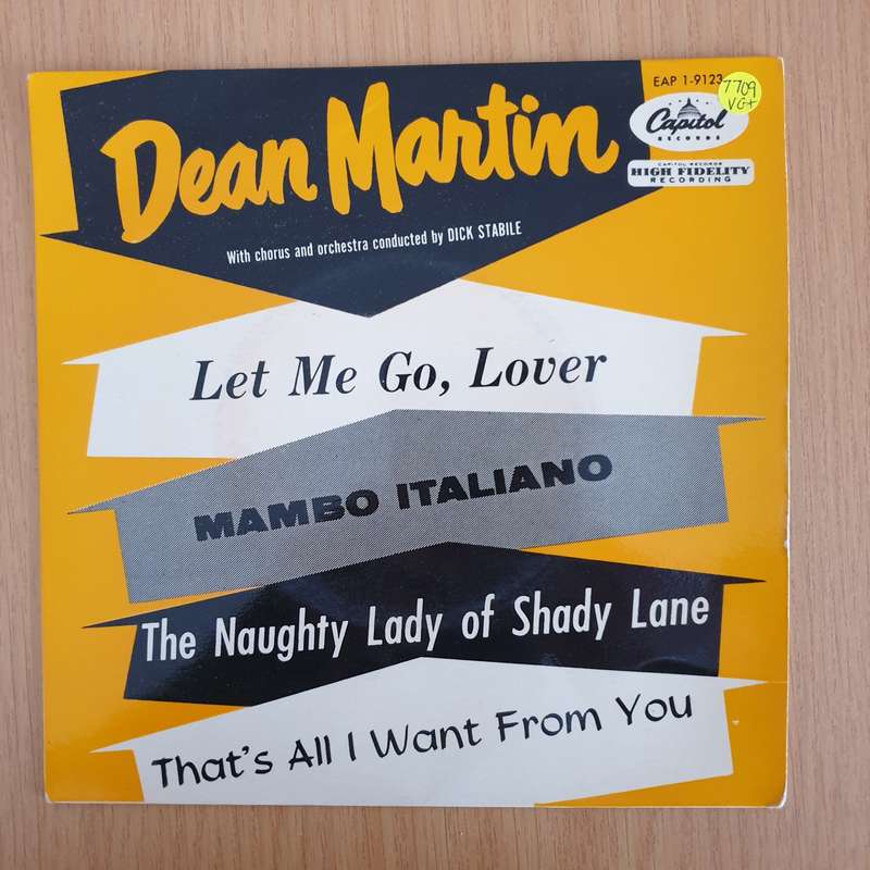 Dean Martin  Let Me Go, Lover - 7" Record - Very-Good+ Quality (VG+) (verygoodplus) (DLB)