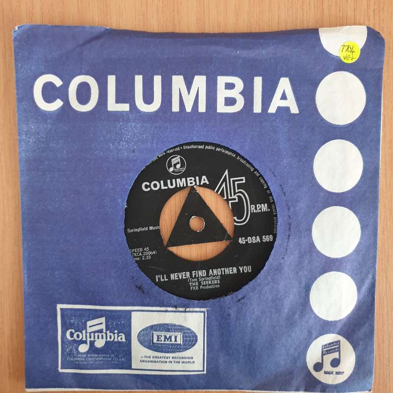 The Seekers  I'll Never Find Another You - 7" Record - Very-Good+ Quality (VG+) (verygoodplus7...