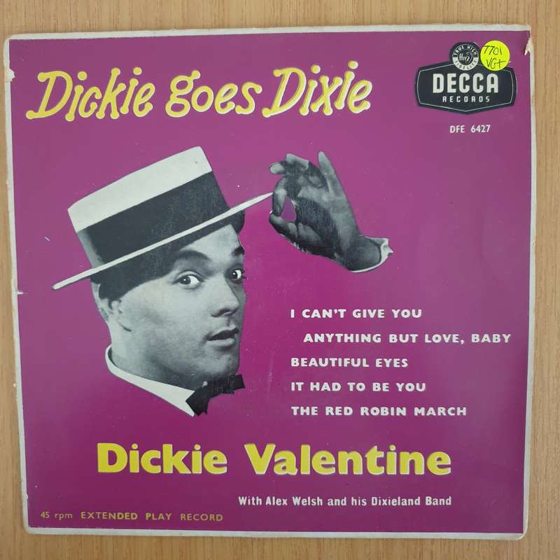 Dickie Valentine with Alex Welsh And His Dixieland Band  Dickie Goes DIxie - 7" Record - Very-...