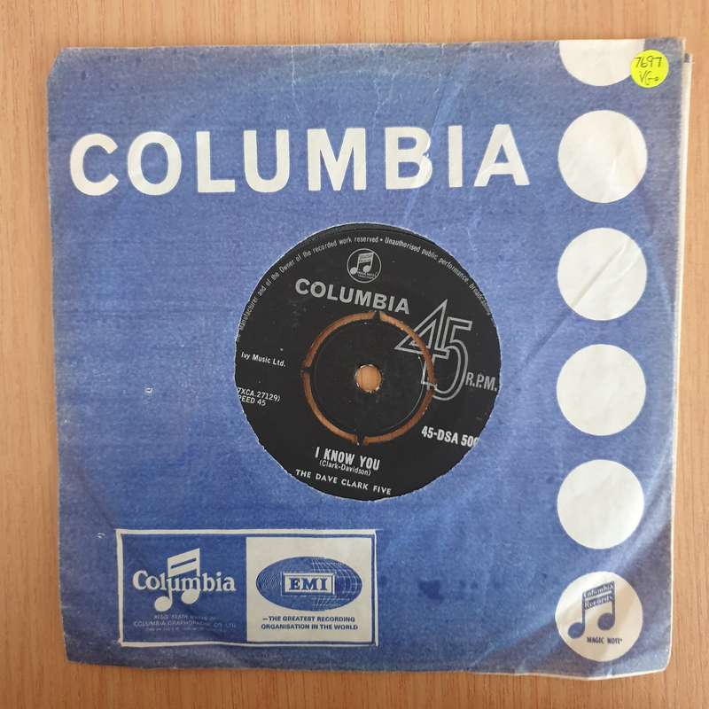 The Dave Clark Five  Glad All Over - 7" Record - Very-Good Quality (VG) (verygood) (DLB)