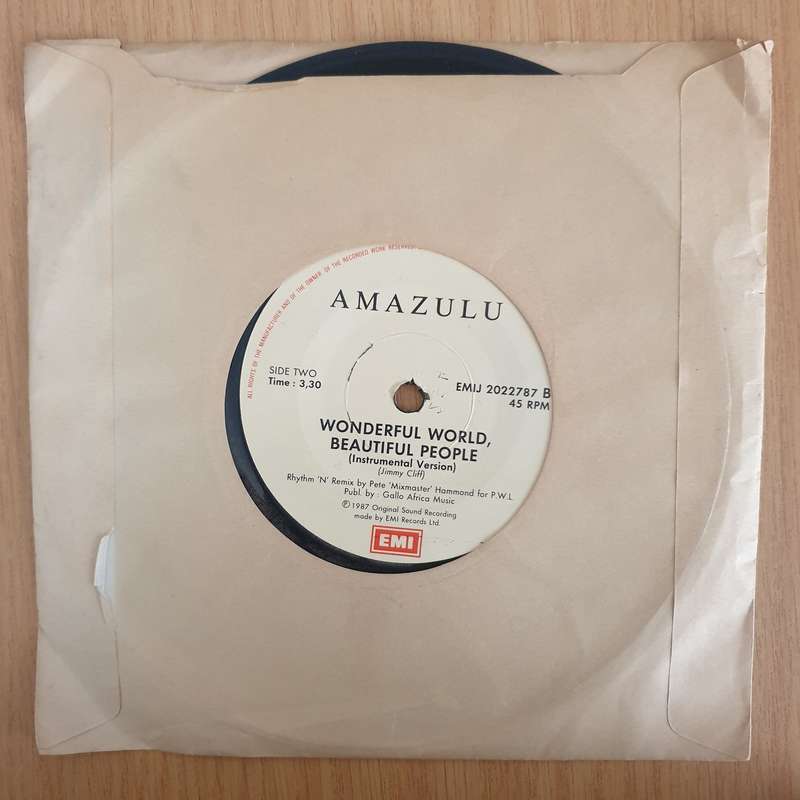 Amazulu  Wonderful World, Beautiful People - 7" Record - Very-Good+ Quality (VG+) (verygoodplu...