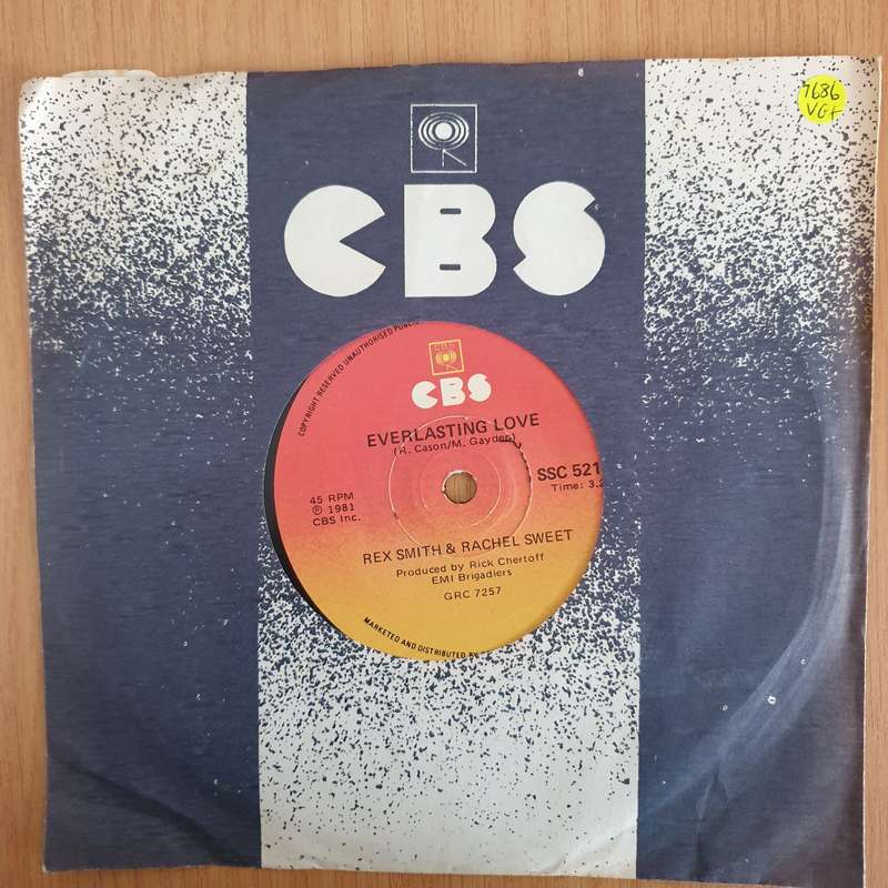 Rex Smith / Rachel Sweet  Everlasting Love - 7" Record - Very-Good+ Quality (VG+) (verygoodplu...