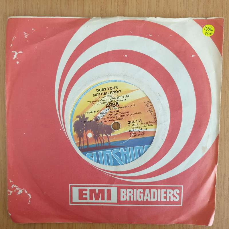 ABBA  Does Your Mother Know - 7" Record - Very-Good+ Quality (VG+) (verygoodplus7) (DLB)